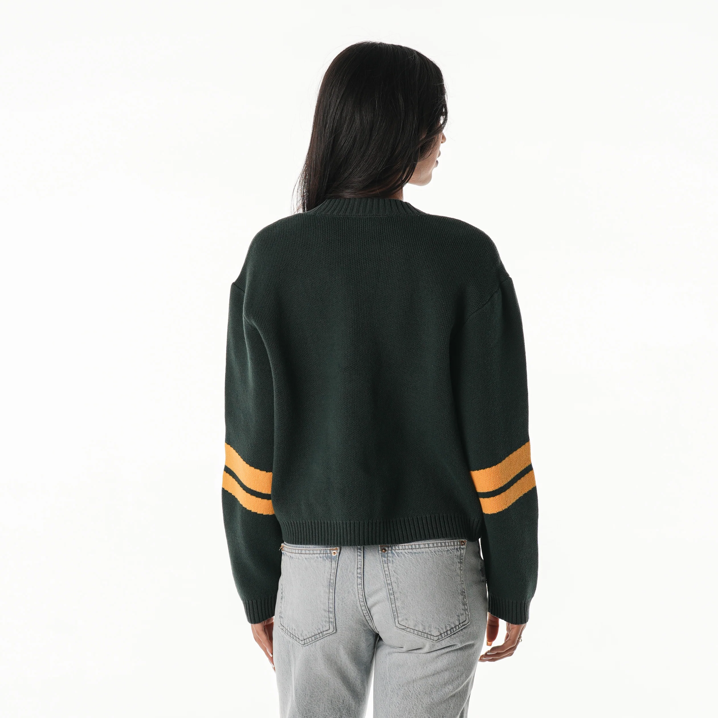 Green Bay Packers Jacquard Cropped Cardigan - Green - Image 2
