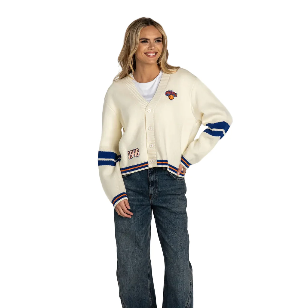 New York Knicks Women’s Jaquard Cardigan - Cream