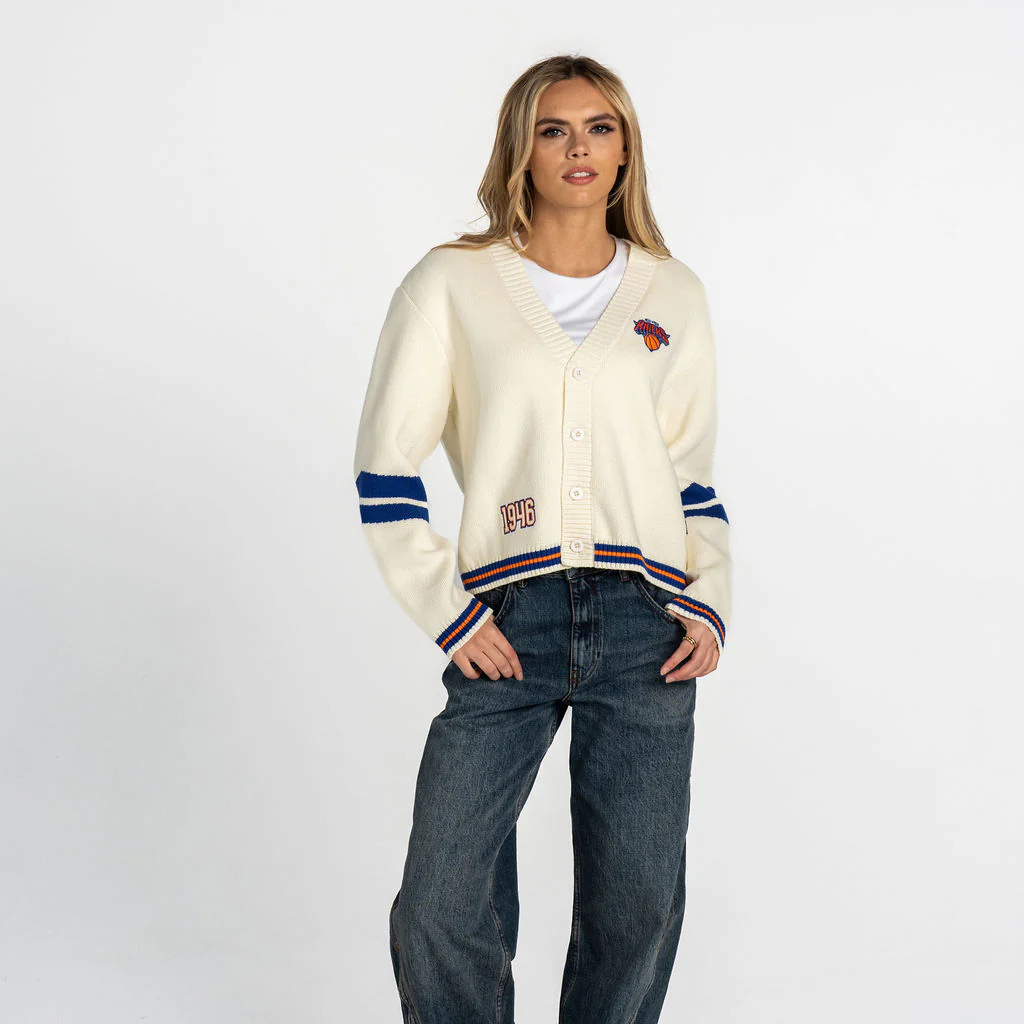 New York Knicks Women’s Jaquard Cardigan - Cream - Image 3
