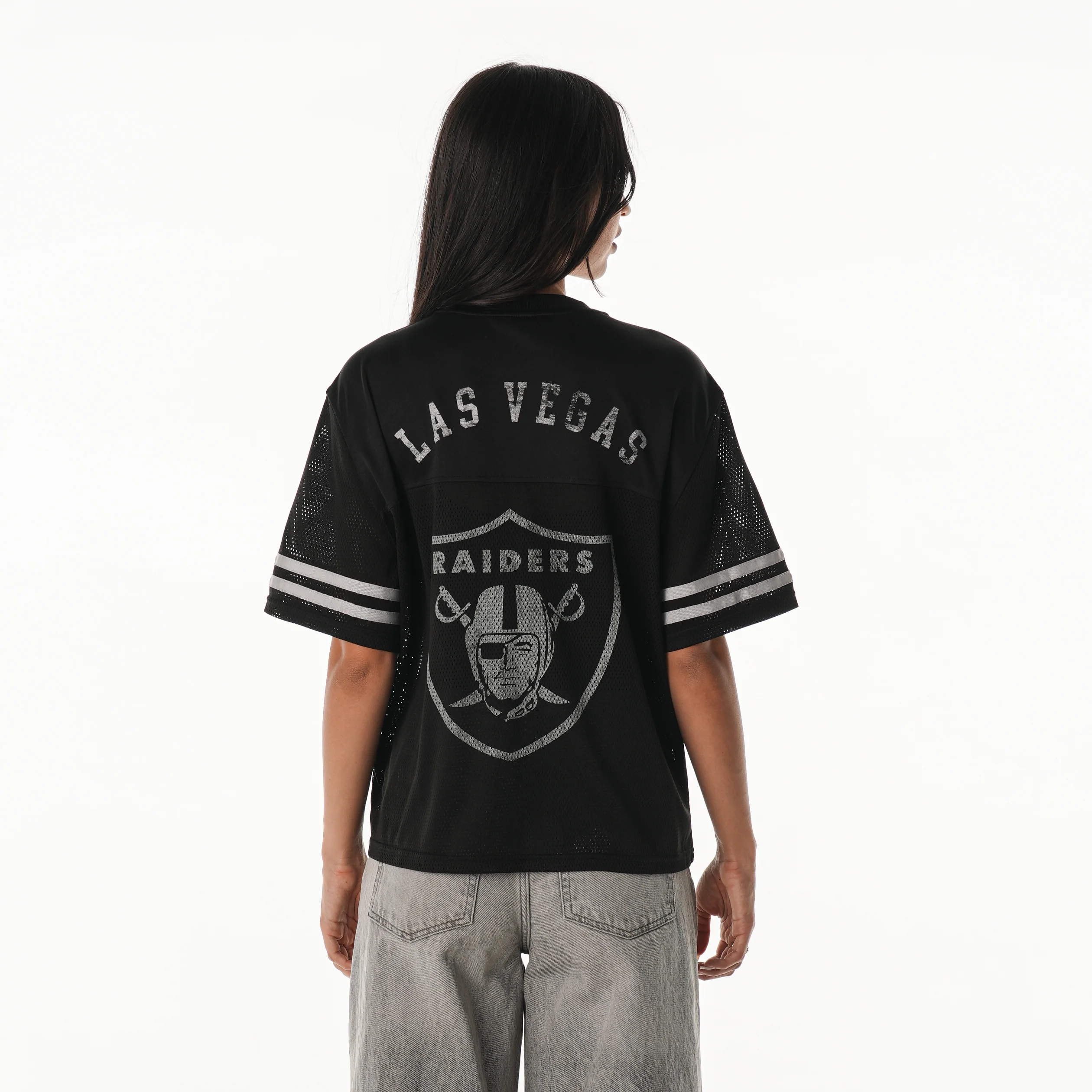 Las Vegas Raiders Women's Boxy Mesh Jersey - Black - Image 2