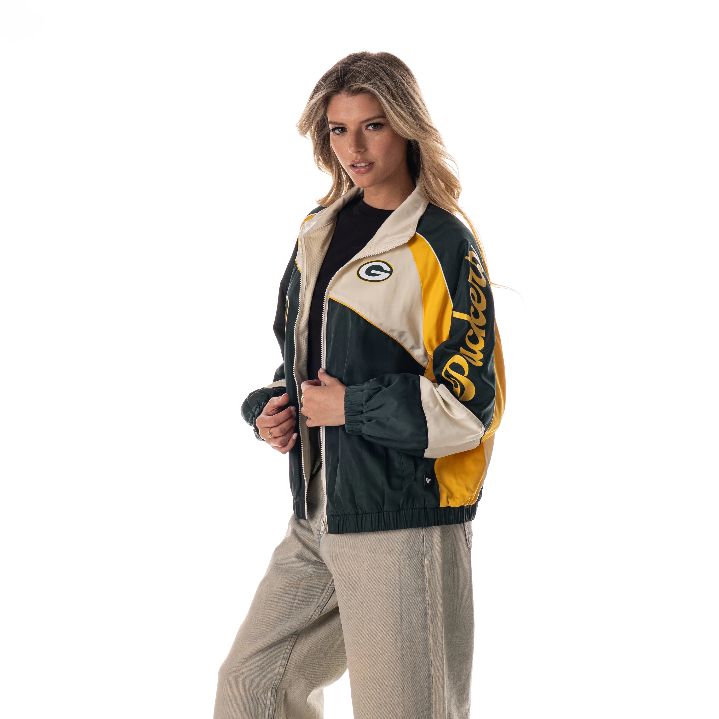 Green Bay Packers Women's Oversized Raglan Track Jacket - Multi - Image 3