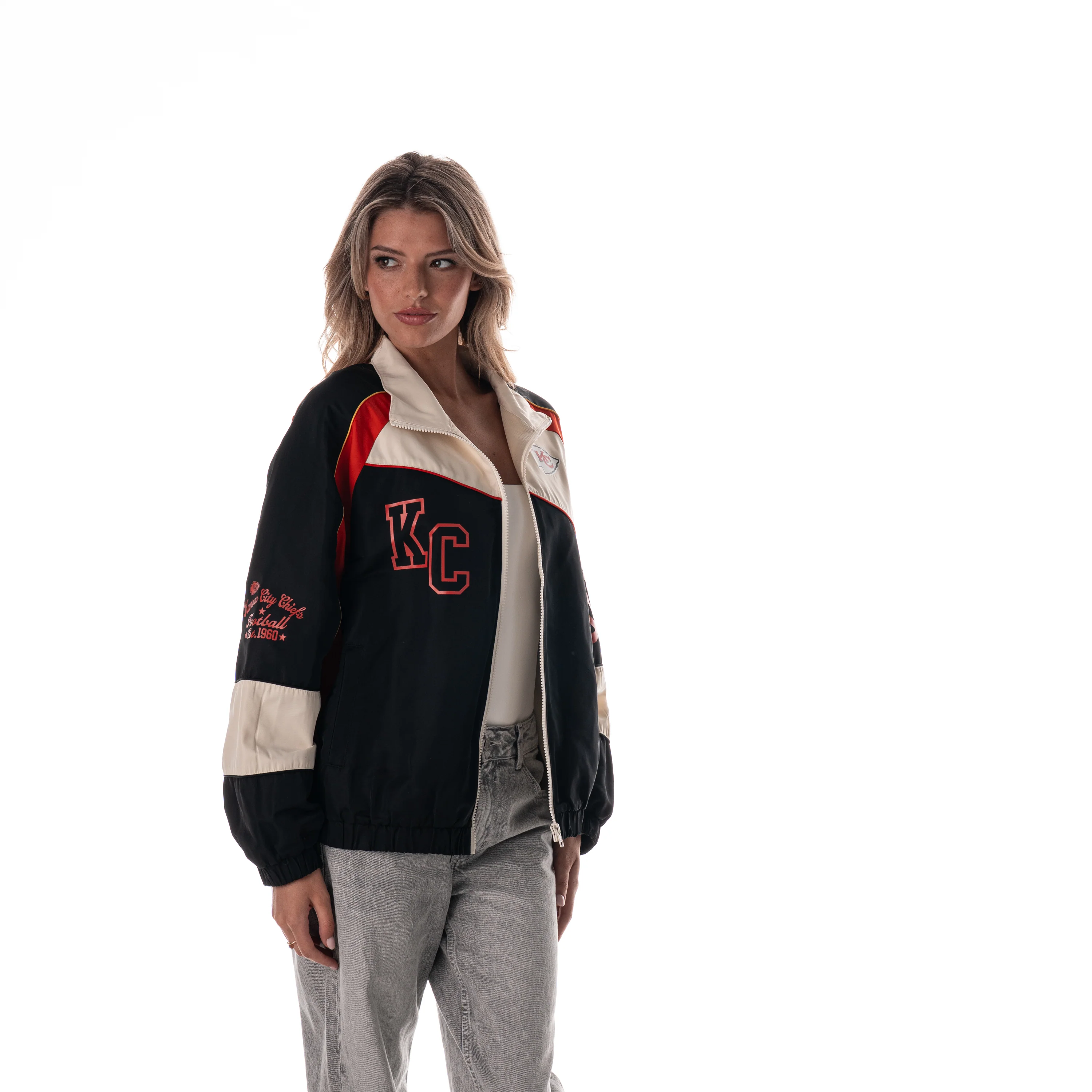 Kansas City Chiefs Women's Oversized Raglan Track Jacket - Multi - Image 4