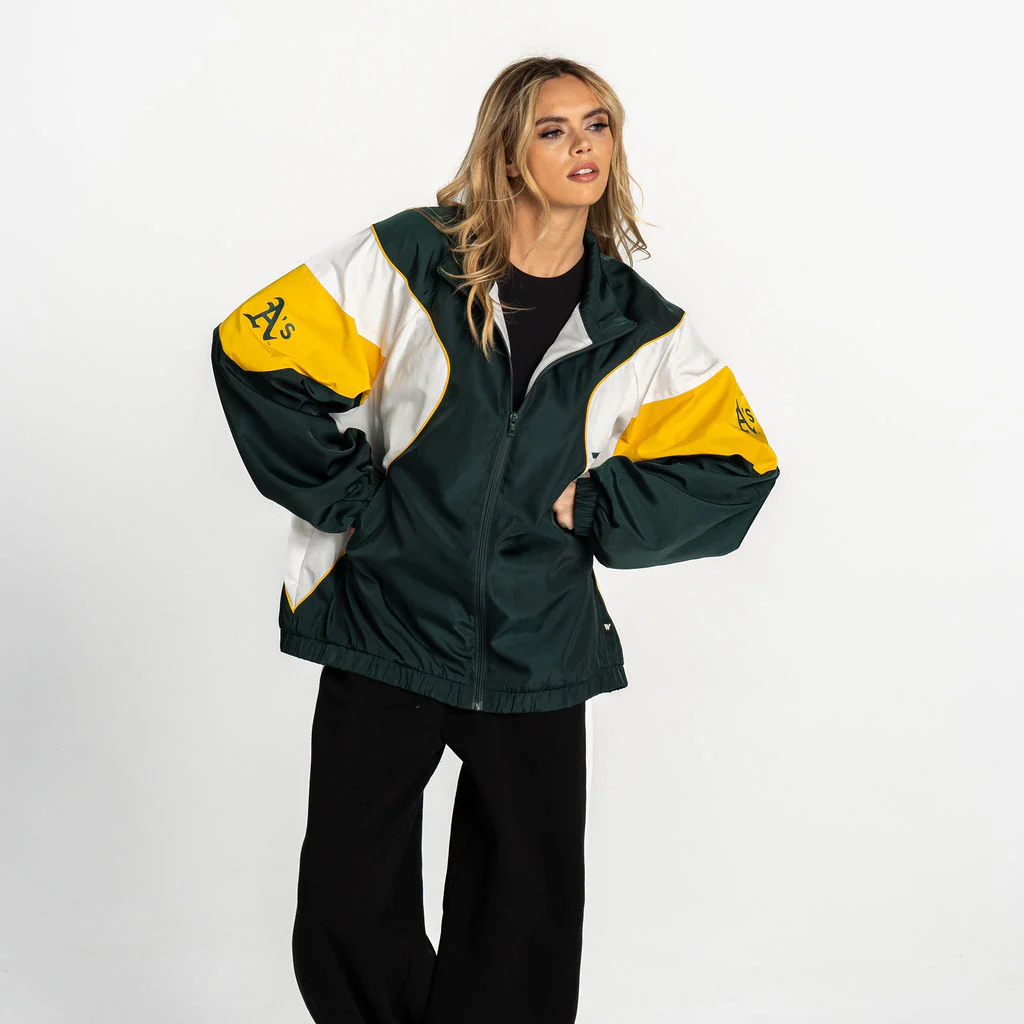 Oakland Athletics Women's Oversized Raglan Track Jacket - Multi - Image 3
