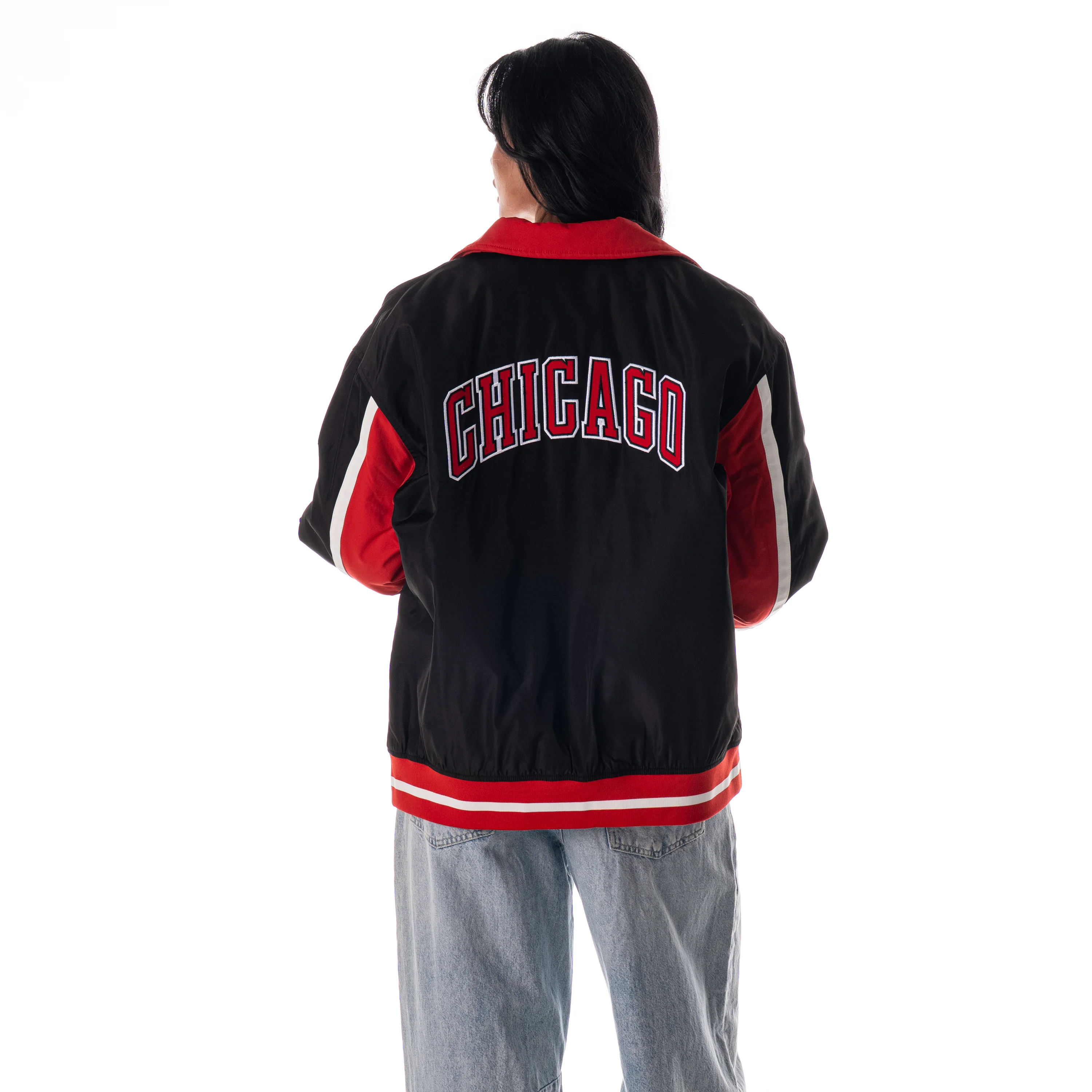 Chicago Bulls Unisex Statement Racing Jacket - Black - Image 4